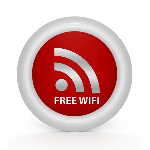 Ücretsiz Wi-Fi dairesel simgesi beyaz arka plan üzerinde — Stok fotoğraf
