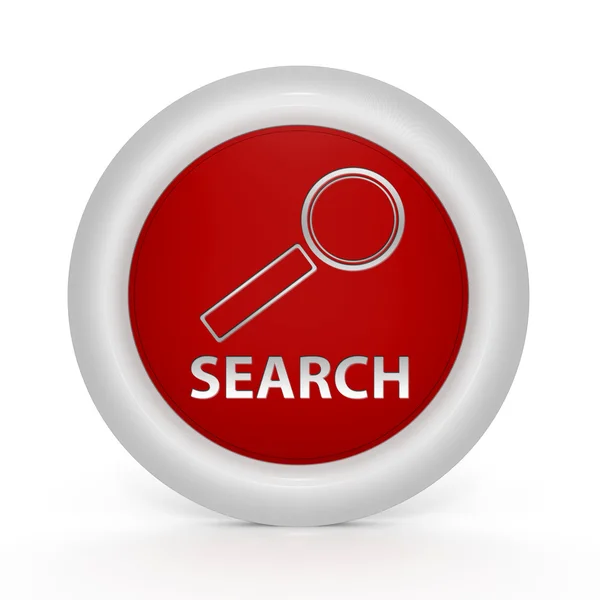 Search circular icon on white background — Stock Photo, Image