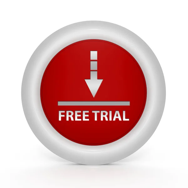 Free trial circular icon on white background — Stock Photo, Image