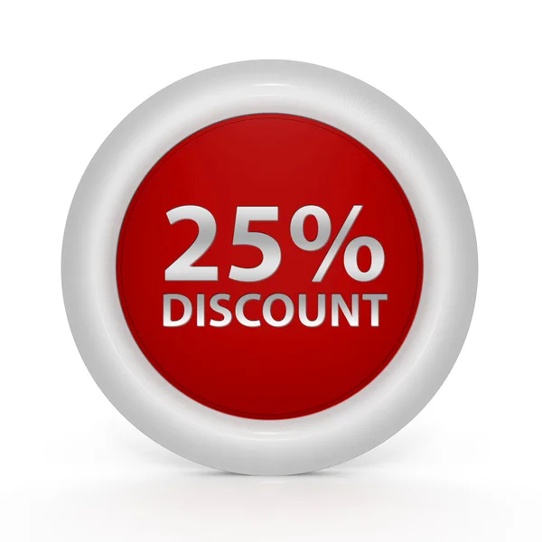 Discount 25 circular icon on white background — Stock Photo, Image