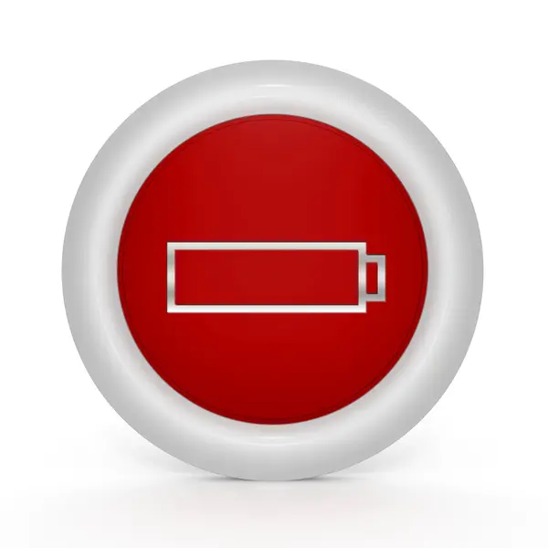 Circulaire batterijpictogram op witte achtergrond — Stockfoto