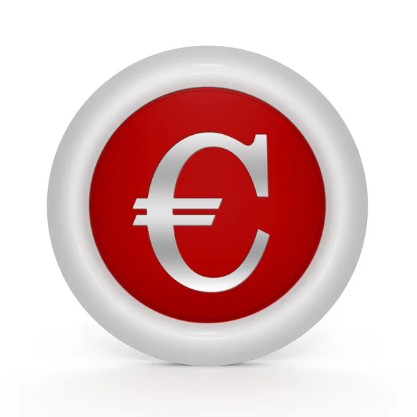 Icono circular Euro sobre fondo blanco —  Fotos de Stock