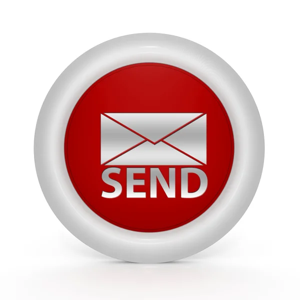 Send circular icon on white background — Stock Photo, Image