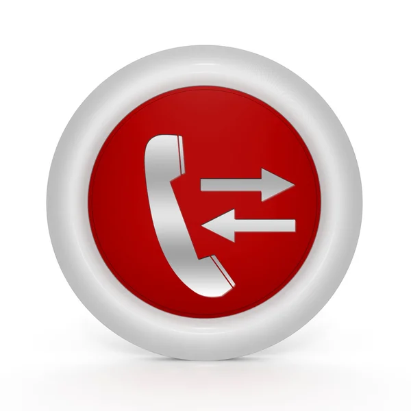 Calls circular icon on white background — Stock Photo, Image