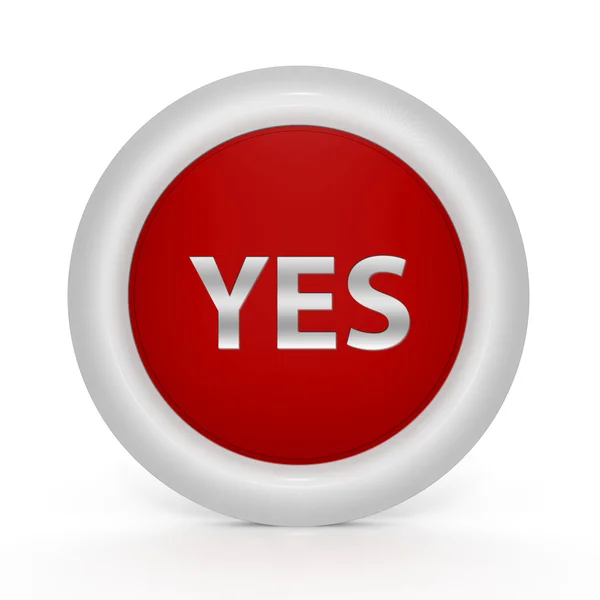 Yes circular icon on white background — Stock Photo, Image