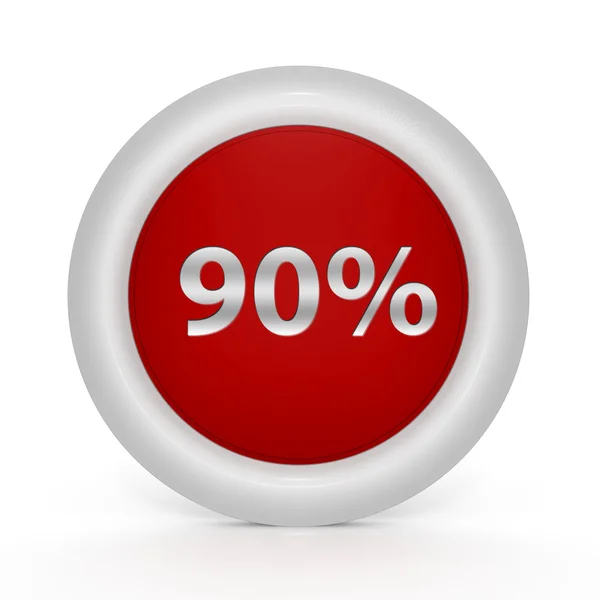 Ninety percent circular icon on white background — Stock Photo, Image