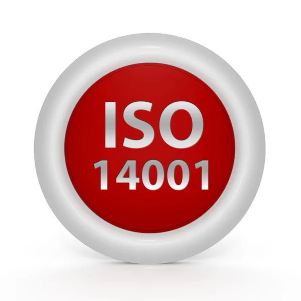 흰색 바탕에 Iso 14001 원형 아이콘 — 스톡 사진