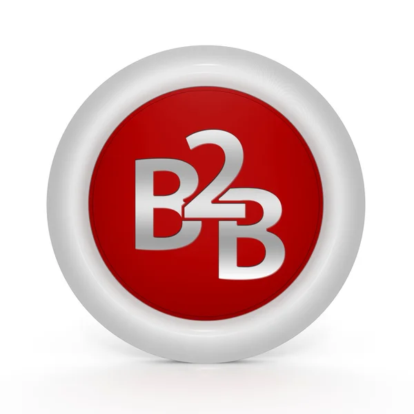 B2B pyöreä kuvake valkoisella taustalla — kuvapankkivalokuva