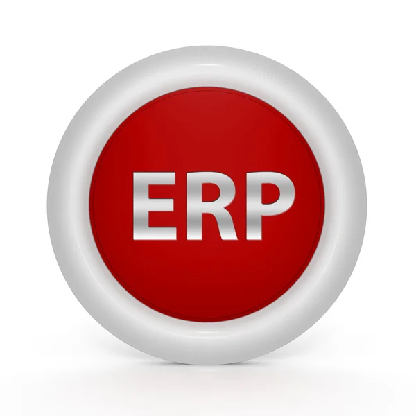 白い背景の上の Erp 円形アイコン — ストック写真