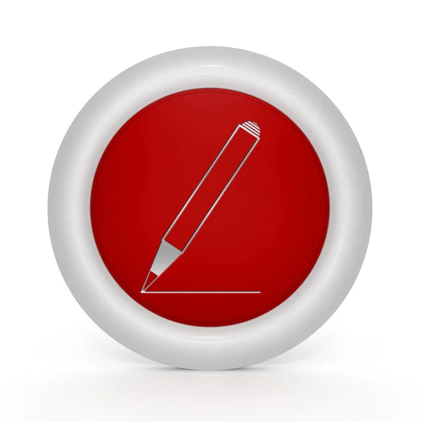 Icono circular a lápiz sobre fondo blanco — Foto de Stock