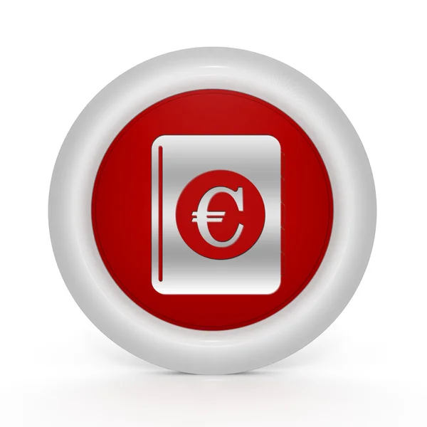 Euro geld circulaire boekpictogram op witte achtergrond — Stockfoto