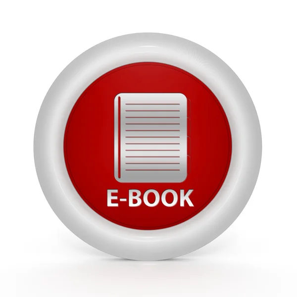 Ícone circular de e-book sobre fundo branco — Fotografia de Stock