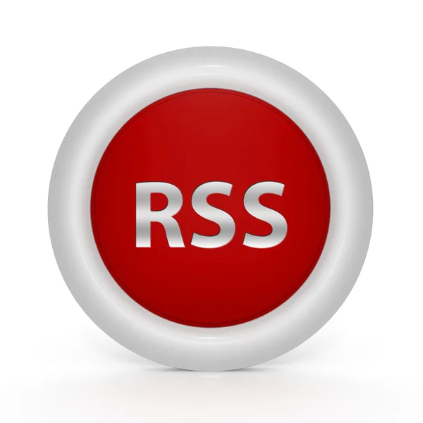 Кругової значок RSS на білому тлі — стокове фото