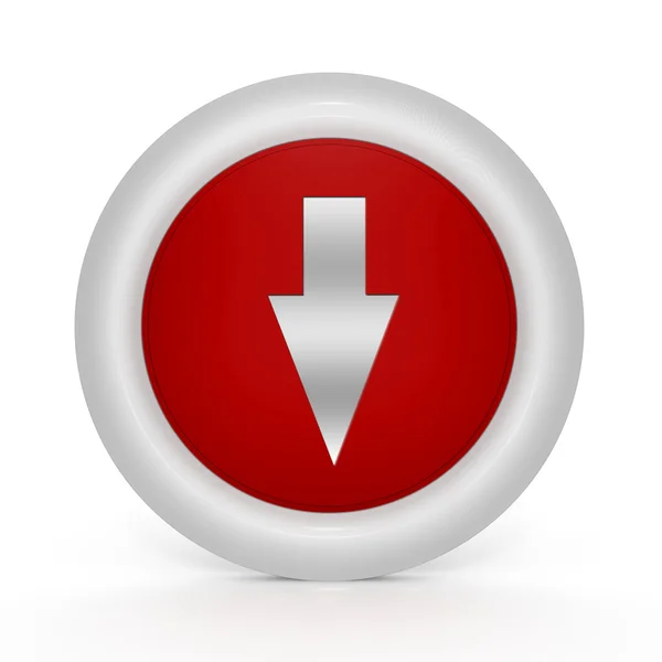 Down Arrow circular icon on white background — Stock Photo, Image
