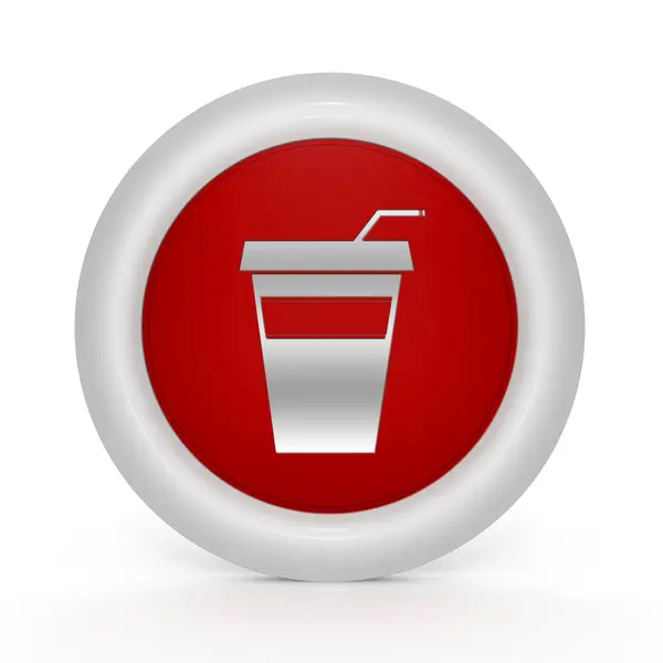 Cola okrągła ikona na białym tle — Zdjęcie stockowe