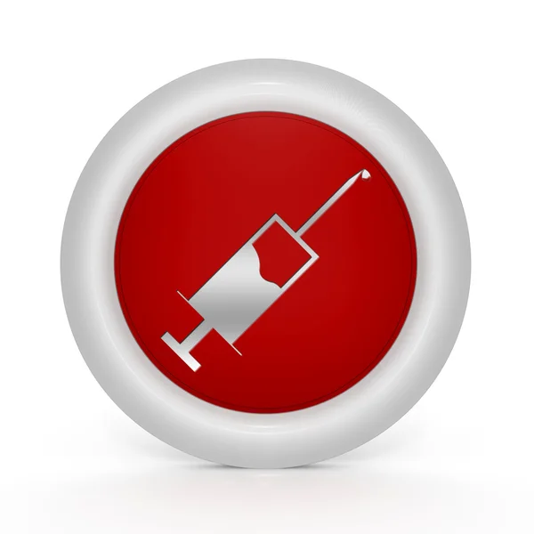 Injectie circulaire pictogram op witte achtergrond — Stockfoto