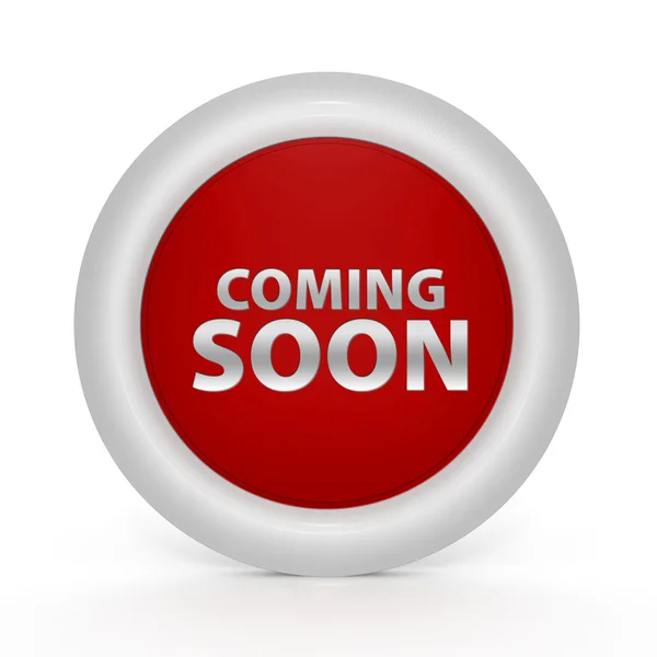 Coming soon circular icon on white background — Stock Photo, Image