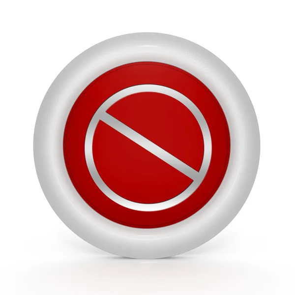 Ban circular icon on white background — Stock Photo, Image