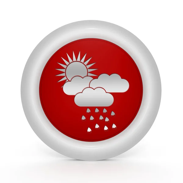 Ícone circular de chuva no fundo branco — Fotografia de Stock