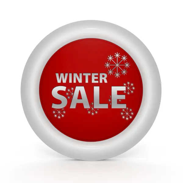 Ícone circular de venda de inverno no fundo branco — Fotografia de Stock
