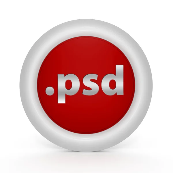 .Κυκλικό εικονίδιο PSD σε λευκό φόντο — Φωτογραφία Αρχείου