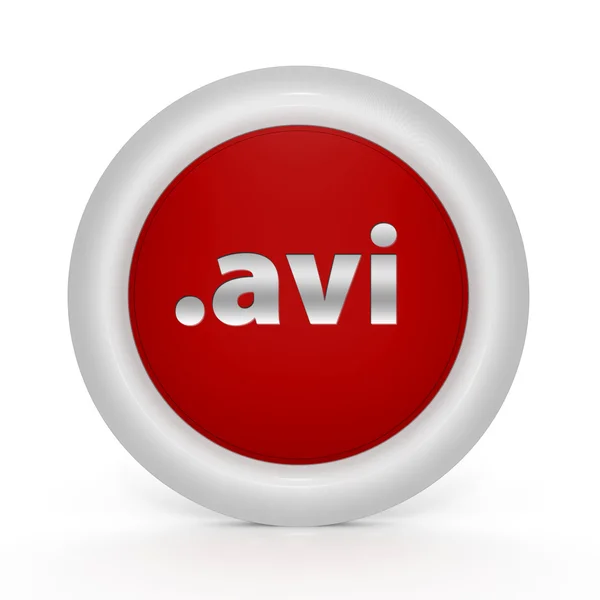 .avi rundes Symbol auf weißem Hintergrund — Stockfoto