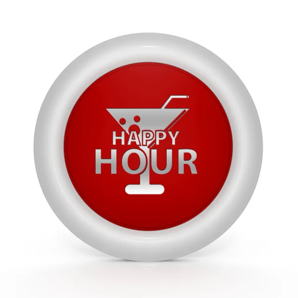Happy hour circular icon on white background — Stock Photo, Image