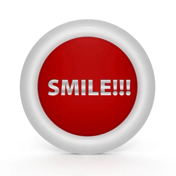 Icône circulaire sourire sur fond blanc — Photo