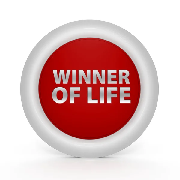 Winner of life circular icon on white background — Stock Photo, Image
