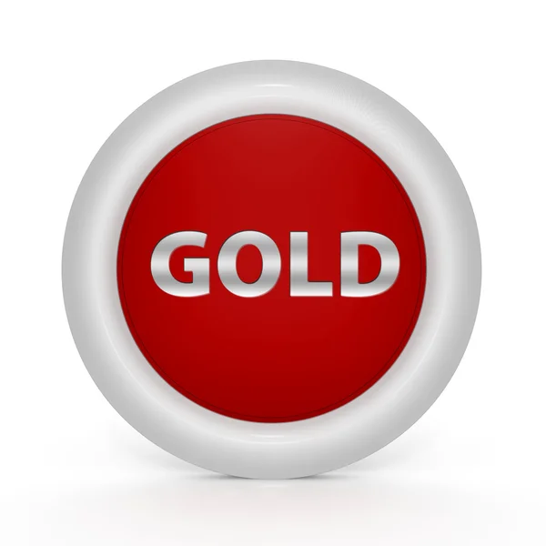 Ícone circular dourado sobre fundo branco — Fotografia de Stock