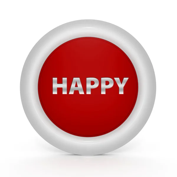 Happy circular icon on white background — Stock Photo, Image