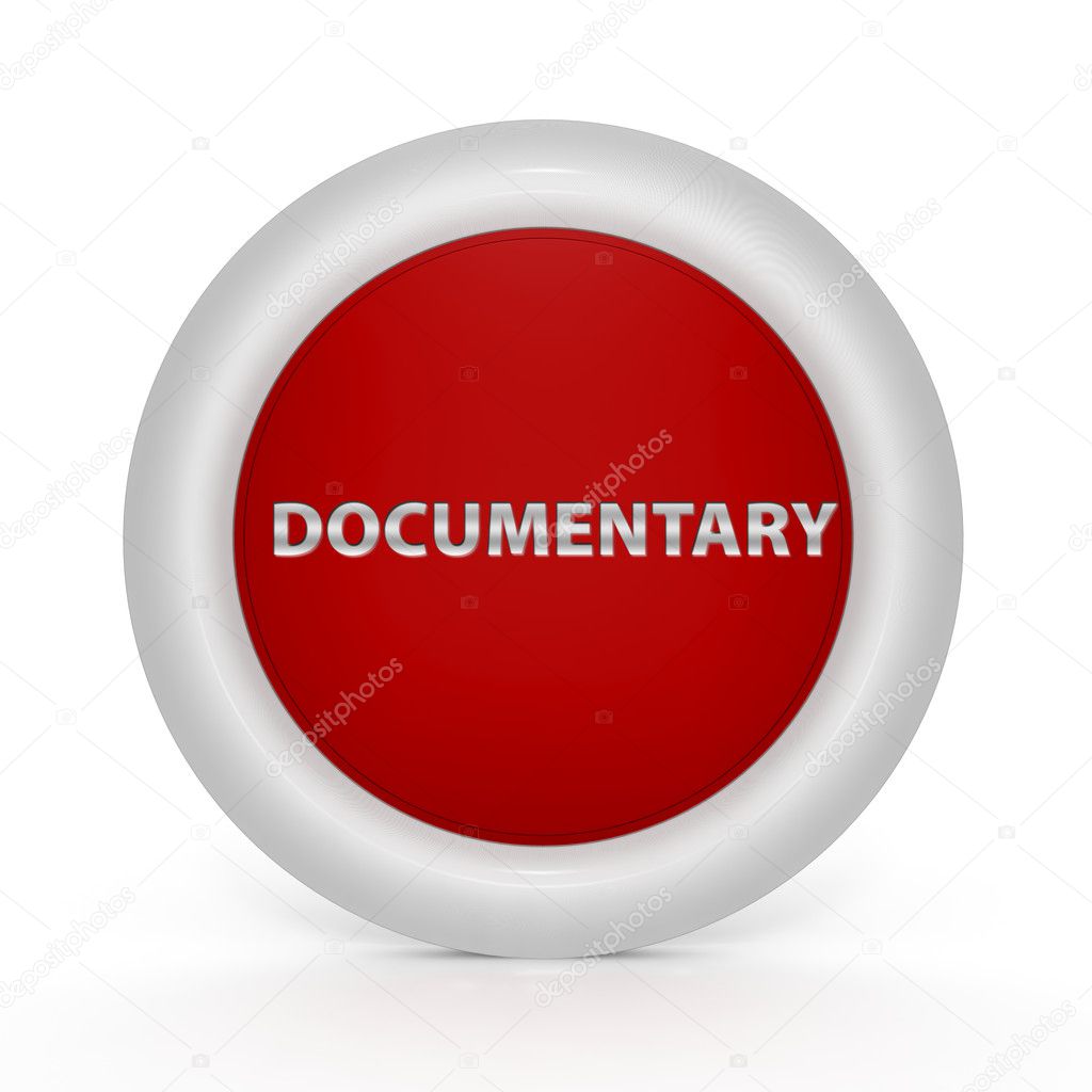 Documentary circular icon on white background