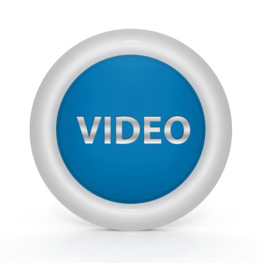 beyaz zemin üzerinde video dairesel simgesi