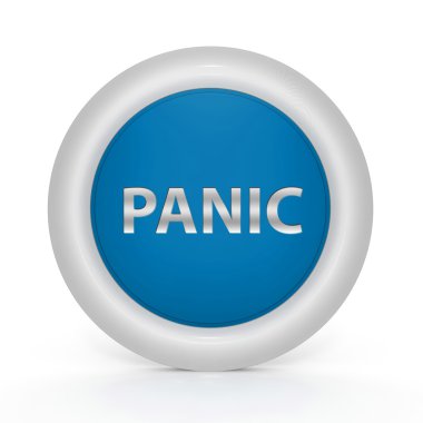 beyaz zemin üzerine panik dairesel simgesi