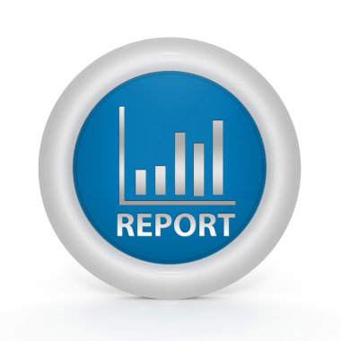 Beyaz arka plan üzerinde rapor dairesel simgesi