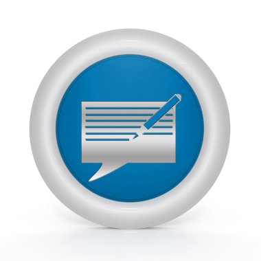 Beyaz arka plan üzerinde yeni ileti dairesel simgesi