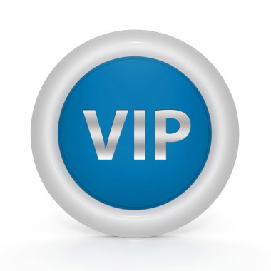 VIP dairesel simgesi beyaz arka plan üzerinde