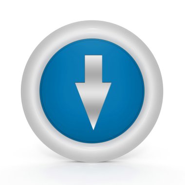 Beyaz arka plan üzerinde ok dairesel simgesi