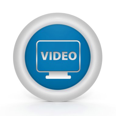 beyaz zemin üzerinde video dairesel simgesi