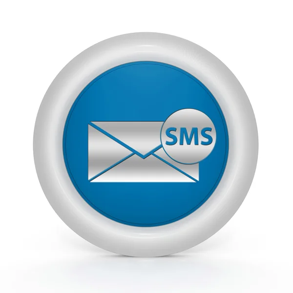 Sms circular icon on white background — Stock Photo, Image