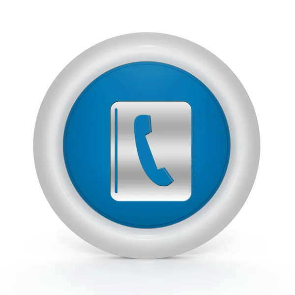 Telefonbuch kreisförmiges Symbol auf weißem Hintergrund — Stockfoto
