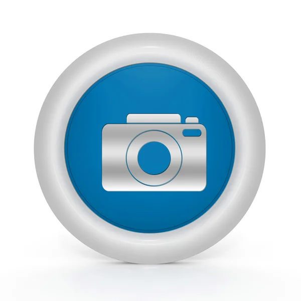 Icona circolare foto su sfondo bianco — Foto Stock