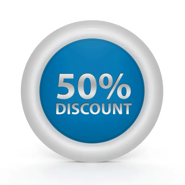 Discount 50 circular icon on white background — Stock Photo, Image