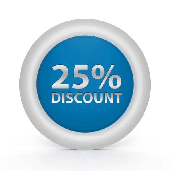 Discount 25 circular icon on white background — Stock Photo, Image