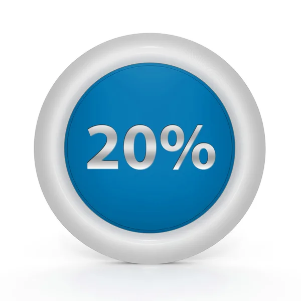 Twenty percent circular icon on white background — Stock Photo, Image