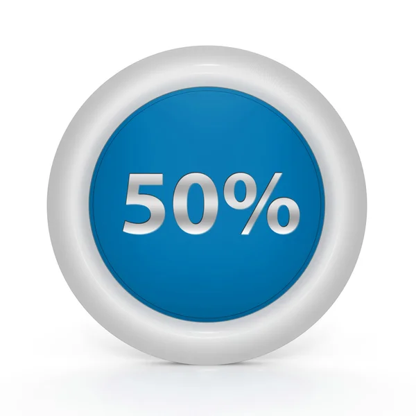 Fünfzig Prozent kreisförmiges Symbol auf weißem Hintergrund — Stockfoto