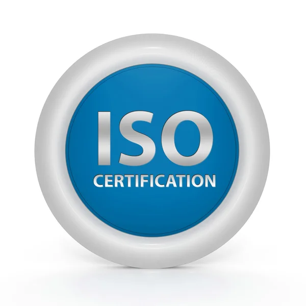 Iso certification circular icon on white background — Stock Photo, Image