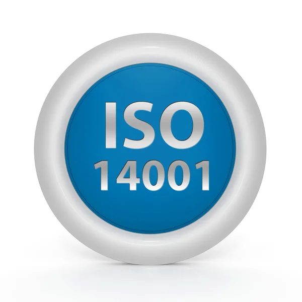 흰색 바탕에 Iso 14001 원형 아이콘 — 스톡 사진