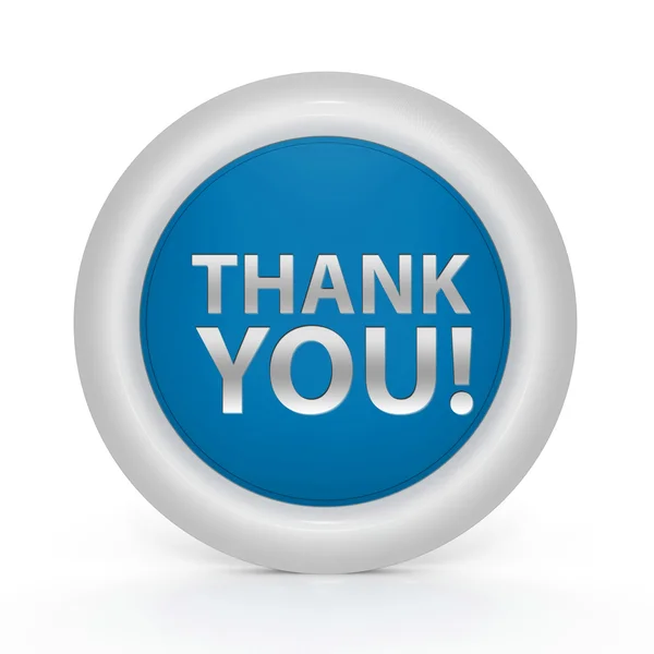 Thank you circular icon on white background — Stock Photo, Image