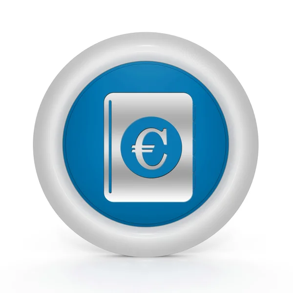 Евро деньги книги круговой значок на белом фоне — стоковое фото